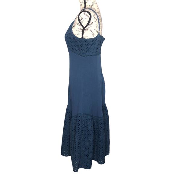 Miami LARGE Adjustable Spaghetti Strap Eyelet Crochet Detail Midi Sundress - Picture 3 of 14